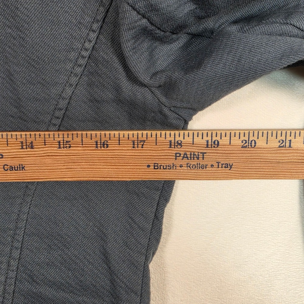 LOFT‎ Jacket Women's 2 Blue Gray Cotton Zip Front Utility Career Casual Cropped - Picture 3 of 13